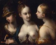 Hans von Aachen Pallas Athena, Venus and Juno painting
